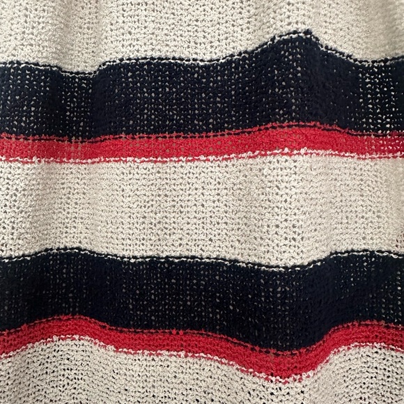 Zara Navy, White and Red Striped Knit Summer Maxi Dress - Picture 2 of 5